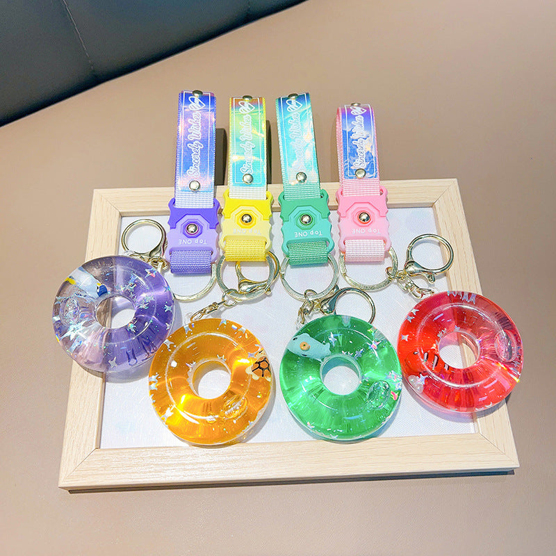 Wholesale Acrylic Oiled Marine Animal Donut Keychain